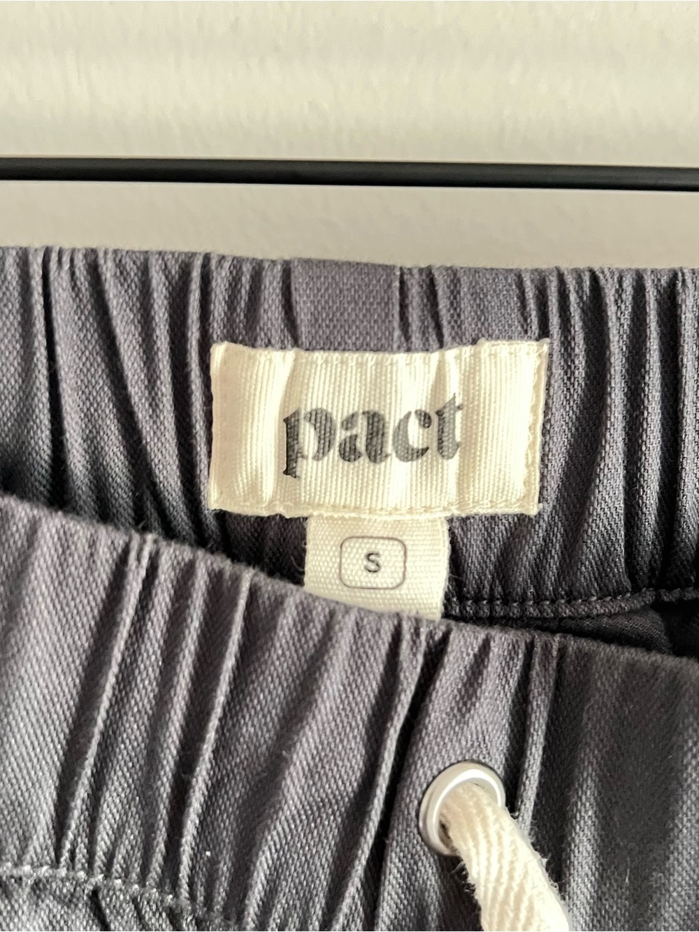 PACT Organic Cotton Stretch Wide Leg Pants Gray Drawstring Size Small - Picture 3 of 6